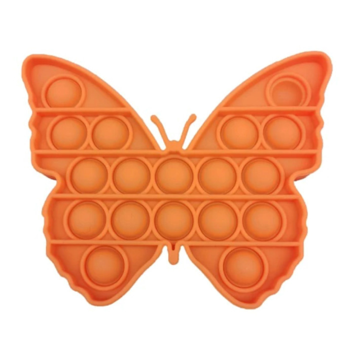 Pop It Butterfly - Zappeln Anti Stress Spielzeug Bubble Toy Silikon Orange