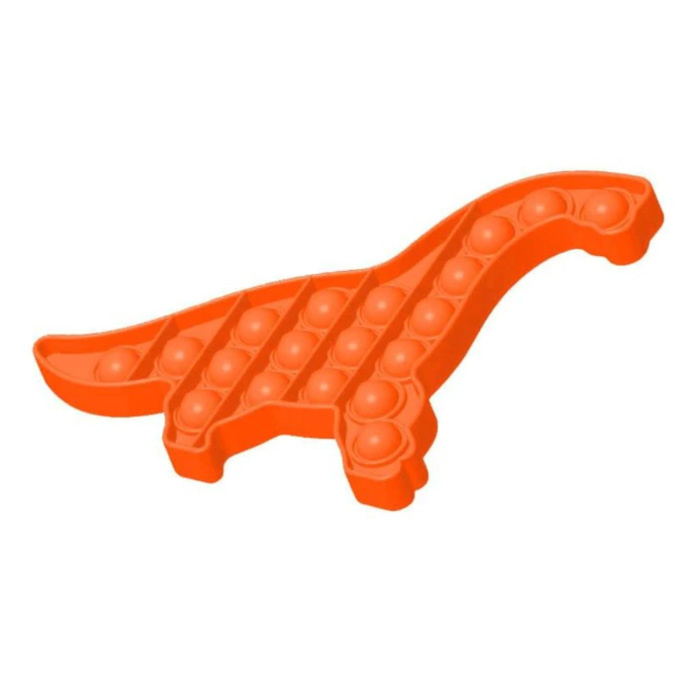 Stuff Certified® Pop It Dino - Fidget Anti Stress Speelgoed Bubble Toy Siliconen Oranje