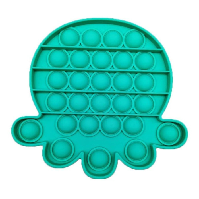 Pop It Octopus - Fidget Anti Stress Speelgoed Bubble Toy Siliconen Blauw
