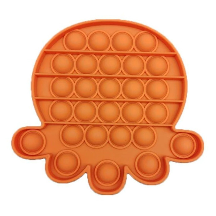 Pop It Octopus - Fidget Anti Stress Speelgoed Bubble Toy Siliconen Oranje