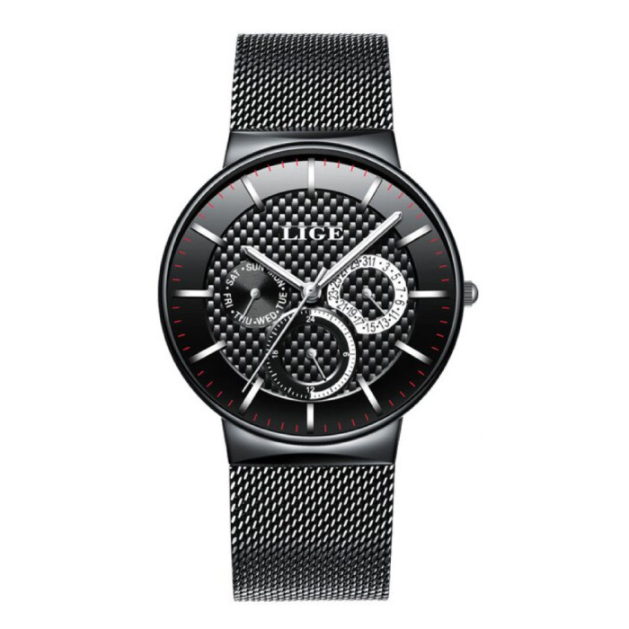 Montre de luxe pour homme - Mouvement à quartz Anologue pour homme noir