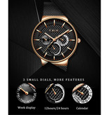 Lige Luxury Watch Men - Anologue Quartz Movement for Men Black-Gold