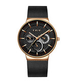 Lige Luxury Watch Men - Anologue Quartz Movement for Men Gold