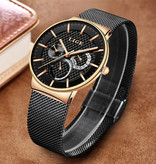 Lige Luxury Watch Men - Movimento al quarzo anologo per uomo, oro