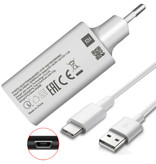 Xiaomi Caricabatteria a ricarica rapida + cavo di ricarica micro-USB - Adattatore per caricabatteria a ricarica rapida 3A 3.0 e cavo dati bianco