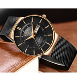 Lige Quartz Movement Men - Anologian Luxury Watch for Men Black-Gold