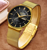 Lige Quartz Movement Men - Anologue Luxury Watch for Men Gold