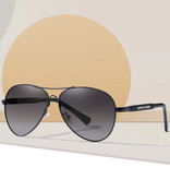 Barcur Lunettes de soleil miroir - Lunettes pilote en alliage de titane avec UV400 et filtre polarisant pour homme et femme - Noir