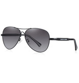 Barcur Mirror Sunglasses - Titanium Alloy Pilot Glasses with UV400 and Polarizing Filter for Men and Women - Black