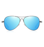 Barcur Spiegel Zonnebril - Titanium Legering Pilotenbril met UV400 en Polarisatie Filter voor Mannen en Vrouwen - Blauw