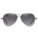 Barcur Occhiali da sole a specchio - Occhiali da pilota in lega di titanio con UV400 e filtro polarizzante per uomo e donna - Grigio