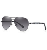 Barcur Spiegel Zonnebril - Titanium Legering Pilotenbril met UV400 en Polarisatie Filter voor Mannen en Vrouwen - Grijs