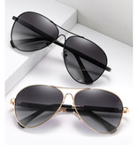 Barcur Mirror Sunglasses - Titanium Alloy Pilot Glasses with UV400 and Polarizing Filter for Men and Women - Gold