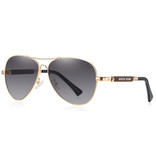 Barcur Mirror Sunglasses - Titanium Alloy Pilot Glasses with UV400 and Polarizing Filter for Men and Women - Gold