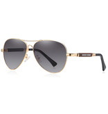 Barcur Spiegelsonnenbrille - Titanlegierungs-Pilotbrille mit UV400 und Polarisationsfilter für Männer und Frauen - Gold