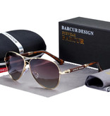 Barcur Spiegel Zonnebril - Titanium Legering Pilotenbril met UV400 en Polarisatie Filter voor Mannen en Vrouwen - Bruin