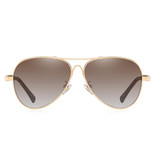 Barcur Spiegelsonnenbrille - Titanlegierungs-Pilotbrille mit UV400 und Polarisationsfilter für Männer und Frauen - Braun