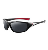 ZXWLYXGX Lunettes de soleil de sport - UV400 et filtre polarisé pour homme et femme - Noir-Rouge