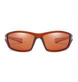 ZXWLYXGX Occhiali da sole sportivi - UV400 e filtro polarizzato per uomo e donna - rossi