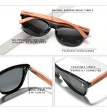 Kingseven Gafas de sol de lujo con marco de madera - UV400 y filtro polarizador para mujer - Negro