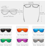 Kingseven Luksusowe okulary przeciwsłoneczne z drewnianą oprawką - UV400 i filtrem polaryzacyjnym dla kobiet - pomarańczowe