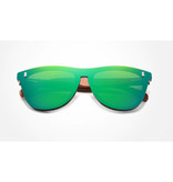 Kingseven Gafas de sol de lujo con marco de madera - UV400 y filtro polarizador para mujer - Verde