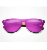 Kingseven Luksusowe okulary przeciwsłoneczne z drewnianą oprawką - UV400 i filtrem polaryzacyjnym dla kobiet - różowe