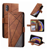 Stuff Certified® Etui z klapką Xiaomi Redmi 9C - Portfel skórzany Portfel ze skóry PU Pokrowiec Cas Case Brown