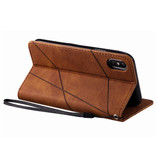 Stuff Certified® Xiaomi Redmi 9C Flip Case - Leder Geldbörse PU Leder Geldbörse Cover Cas Case Brown