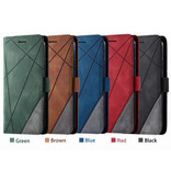 Stuff Certified® Xiaomi Redmi 9C Flip Case - Leder Geldbörse PU Leder Geldbörse Cover Cas Case Brown