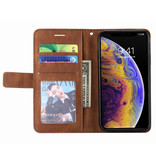 Stuff Certified® Xiaomi Redmi 9 Flip Case - Leder Geldbörse PU Leder Geldbörse Cover Cas Case Brown