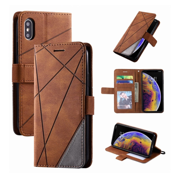 Xiaomi Mi Note 10 Flip Case - Leather Wallet PU Leather Wallet Cover Cas Case Brown