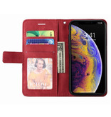 Stuff Certified® Custodia a Flip Xiaomi Redmi Note 8T - Custodia a portafoglio in pelle PU Custodia a portafoglio in pelle rossa