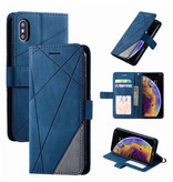 Stuff Certified® Funda con tapa para Xiaomi Mi 8 SE - Cartera de cuero Funda de cuero de PU Funda Cas Case Azul