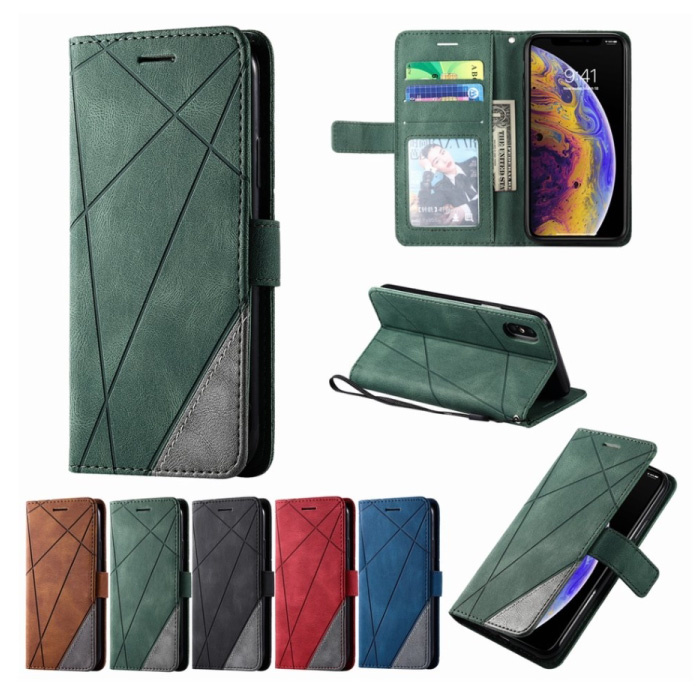 Stuff Certified® Funda con tapa para Xiaomi Redmi Note 9 Pro Max - Cartera de cuero Funda de cuero PU Funda Cas Funda Azul