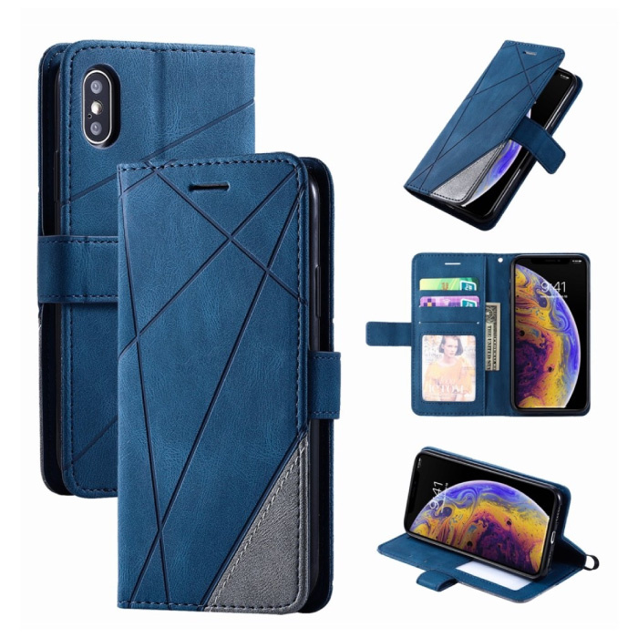 Xiaomi Redmi Note 8 Pro Flip Case - Leather Wallet PU Leather Wallet Cover Cas Case Blue