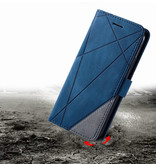 Stuff Certified® Xiaomi Redmi Note 6 Pro Flip Case - Lederbrieftasche PU Lederbrieftasche Cover Cas Case Blau