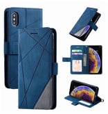 Stuff Certified® Etui z klapką Xiaomi Redmi 6A - Portfel skórzany Portfel ze skóry PU Pokrowiec Cas w kolorze niebieskim