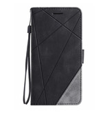 Stuff Certified® Custodia a Flip Xiaomi Redmi 6A - Custodia a portafoglio in pelle PU Custodia a portafoglio in pelle nera