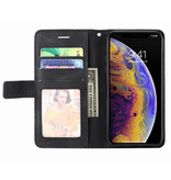 Stuff Certified® Custodia a Flip Xiaomi Redmi 6A - Custodia a portafoglio in pelle PU Custodia a portafoglio in pelle nera