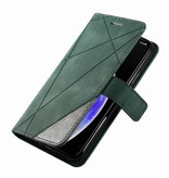 Stuff Certified® Xiaomi Redmi 9C Flip Case - Leather Wallet PU Leather Wallet Cover Cas Case Green