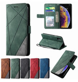 Stuff Certified® Custodia a Flip Xiaomi Redmi 9 - Custodia a portafoglio in pelle PU Custodia a portafoglio in pelle verde