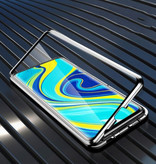 Stuff Certified® Xiaomi Redmi 9 Magnetisch 360° Hoesje met Tempered Glass - Full Body Cover Hoesje + Screenprotector Zilver