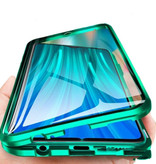 Stuff Certified® Xiaomi Redmi 5 Plus Magnetische 360 ° Hülle mit gehärtetem Glas - Ganzkörperhülle + Displayschutzfolie Silber