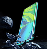 Stuff Certified® Xiaomi Mi CC9 Pro Magnetische 360 ° Hülle mit gehärtetem Glas - Ganzkörperhülle + Displayschutz Silber