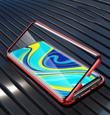 Stuff Certified® Xiaomi Redmi 7A Magnetische 360 ° Hülle mit gehärtetem Glas - Ganzkörperhülle + Displayschutz Rot