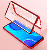 Stuff Certified® Xiaomi Mi CC9 Pro Magnetic 360 ° Case with Tempered Glass - Full Body Cover Case + Screen Protector Red