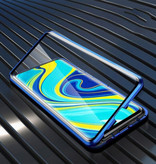 Stuff Certified® Xiaomi Mi 10 Lite Magnet 360 ° Gehäuse mit gehärtetem Glas - Ganzkörperabdeckung Gehäuse + Displayschutz Blau