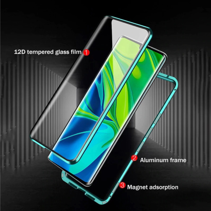 Stuff Certified® Xiaomi Mi 8 SE Magnetisch 360° Hoesje met Tempered Glass - Full Body Cover Hoesje + Screenprotector Blauw