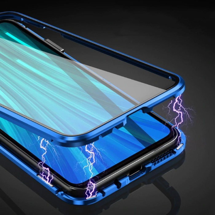 Stuff Certified® Xiaomi Mi 8 SE Magnetisch 360° Hoesje met Tempered Glass - Full Body Cover Hoesje + Screenprotector Blauw